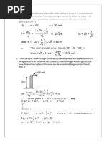 Class 11 IIT Physics Test 2 Projectile Motion With Solutions