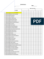 Agenda Nilai Kelas X (2024-2025)