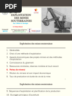 Exploitation Des Mines Souterraines - Chap 6 - Pertes de Minerai