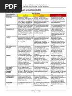 Rubrica para Evaluar Una Presentación en Power Point