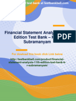 Immediate Download Financial Statement Analysis, 11th Edition Test Bank - K. R. Subramanyam All Chapters