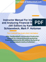 Instructor Manual For Interpreting and Analyzing Financial Statements (6th Edition) by Karen P. Schoenebeck, Mark P. Holtzman