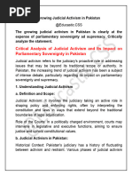 Growing Judicial Activism in Pakistan