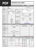 CS Form No (1) - 212 Personal Data Sheet Revised