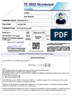 Gategate 2022 Scorecard: Parent'S/Guardian'S Love Kumar Sharma