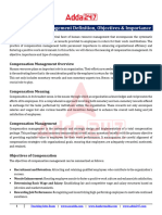 Compensation Management Definition Objectives Importance