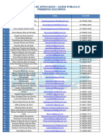 Relação de Aprovados - Saude Publica