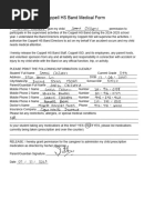 Fillable Coppell HS Band Medical Form