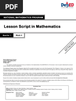 Lesson Script in Mathematics