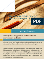 Historical Development of Trade Union in India