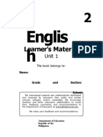 English 2 Unit 1 Learner's Material