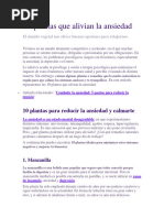 1ANSIEDAD-10 PLANTAS Que Alivian La Ansiedad