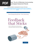 Feedback That Sticks: The Art of Effectively Communicating Neuropsychological Assessment Results. 1st Edition. ISBN 0199765693, 978-0199765690