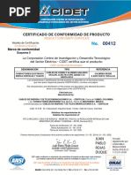 Certificado Conformidad Cable XLPE