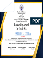 TST Certificate Leadership Award