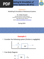 Lecture-2 Modeling & Simulation of Mechanical Systems (Updated) NUST