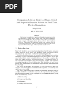 Comparison Between Projected Gauss Seidel and Sequential Impulse Solvers For RealTime Physics Simulations