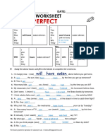 Worksheet Future Perfect