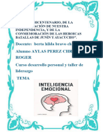 Docente: Berta Hilda Bravo Chavez Alumno Aylas Perez Christian Roger Curso Desarrollo Personal y Taller de Liderazgo Tema