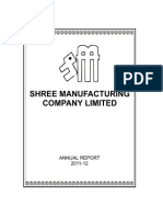 Shree Manufacturing Company Limited: Annual Report 2011-12