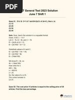 CUET General Test 2023 Solution June 7 Shift 1