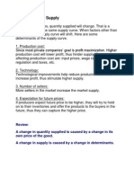 Determinants of Supply