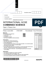 9204 PC QP InternationalCombinedSciencePhysicsCore G 2jun23 07 00 GMT