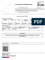 Certificado de Residencia Definitiva en Trámite: Servicio Nacional de Migraciones