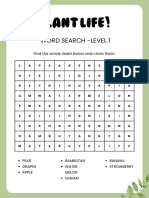 Science Plant Life Cycle Word Search Worksheet in White Green Nature Style