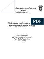 Ensayo El Desplazamiento de Las Personas Indígenas en México