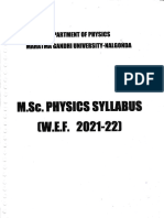 M.SC Physics (W.e.f 2021-2022) Mgu