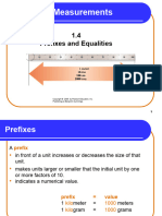 Chapter 1 Measurements: 1.4 Prefixes and Equalities