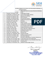 List of Restricted Holidays 2024 For SRM University Delhi-NCR, Sonepat