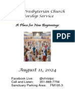 Bulletin For Virtual Worship Service