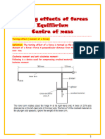 Turning Effects of Forces Equilibrium Centre of Mass