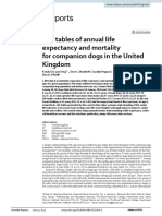 Life Tables of Annual Life Expectancy and Mortality For Companion Dogs in The United Kingdom