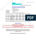 Secondary School Examination (Class X) 2021