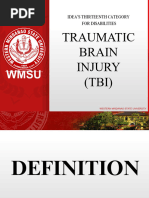 Traumatic Brain Injury (TBI) : Idea'S Thirteenth Category For Disabilities