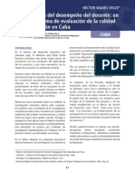 La Evaluacion Del Desempeno Del Docente en Cuba