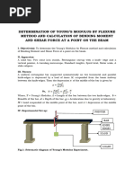 Determination of Young's Modulus by Flexure Method and Calculation of Bending Moment and Shear Force at A Point On The Beam