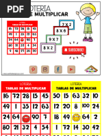 Lotería de Tablas de Multiplicar Mi Escuelita de Apoyo