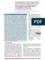 Field and Laboratory Analysis of Petroleum Products in Four Local Government Areas of Delta Central Senatorial Districts of Delta State