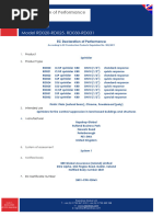 Declaration of Performance - Sprinklers (RD020-RD025 RD030-RD032)