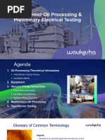 Transformer Oil Processing and Preliminary Electrical Testing 083022