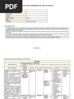 4 Años - Proyectos de Aprendizaje - Agosto