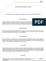 Resoluicón 19-2019, Reforma Resolución 18-20219 Sistema de Información de Contrataciones