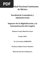 Impacto de La Digitalización y La Automatización Del Empleo