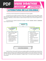 La Literatura de La Colonia para Quinto de Secundaria