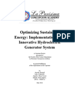 Optimizing Sustainable Energy Implementation of An Innovative Hydroelectric Generator System