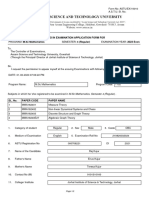 Filled in Examination Application Form For: Page 1/2